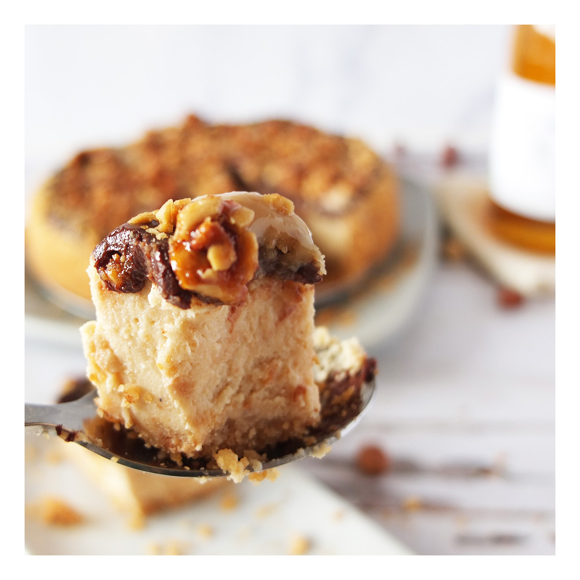 CHEESECAKE SALUDABLE DE AVELLANAS