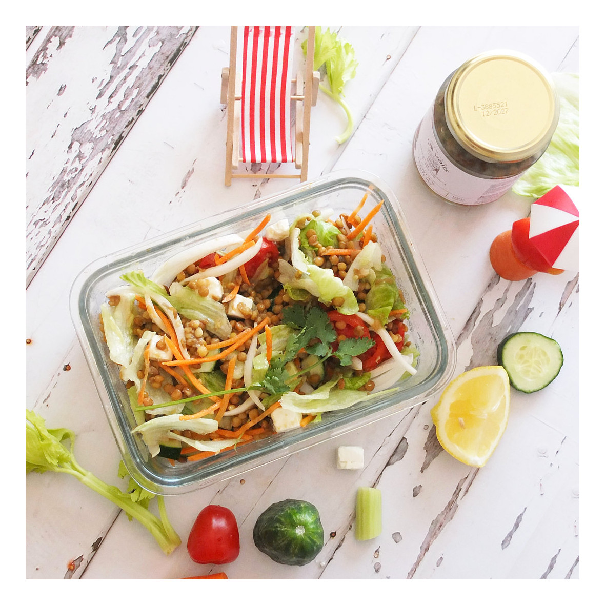ENSALADA DE LENTEJAS PARA LA PLAYA